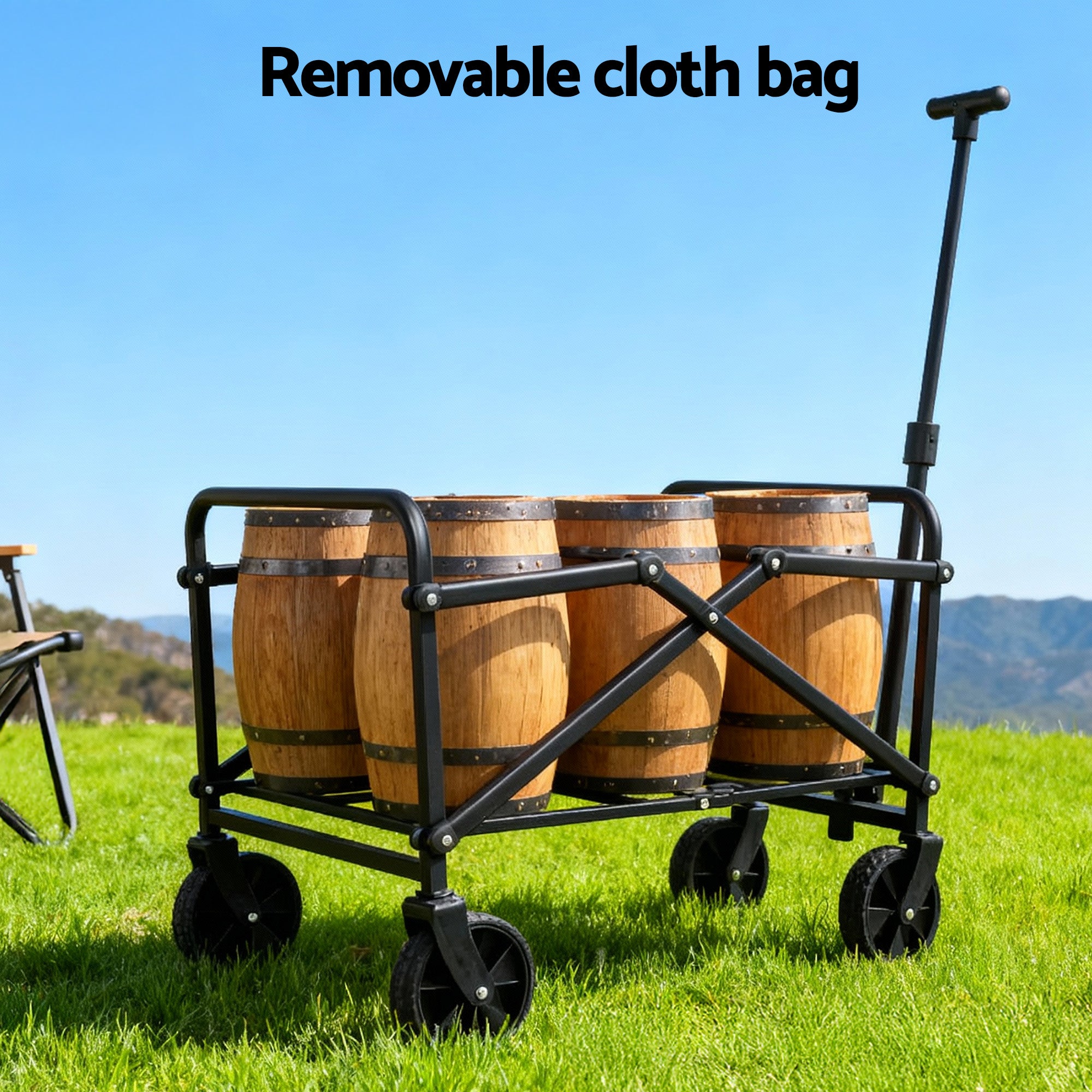 Foldable Outdoor Trolley - 45L Storage / 32Kg Maximum Load