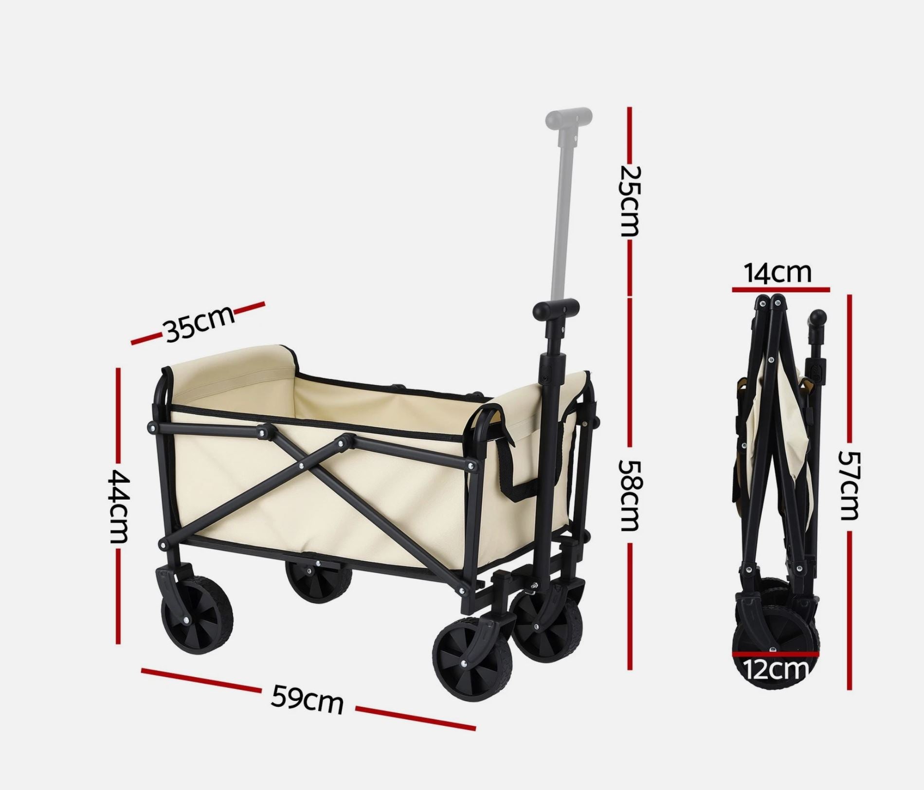 Foldable Outdoor Trolley - 45L Storage / 32Kg Maximum Load